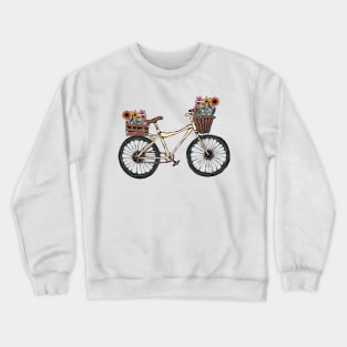 Wildflower Bicycle Cottagecore Crewneck Sweatshirt